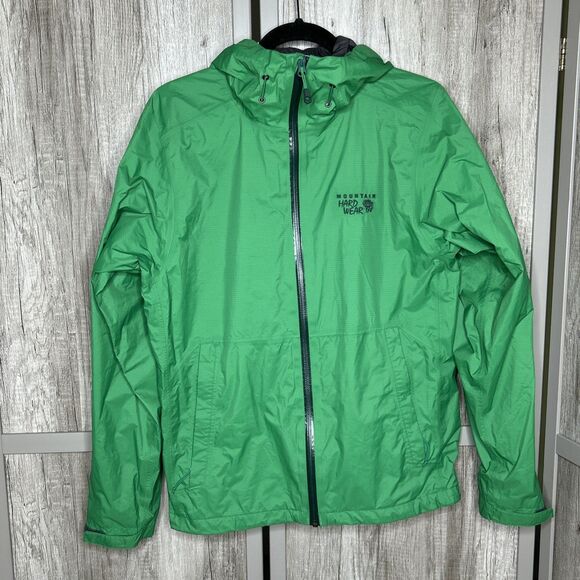 Mountain Hardware Jacket Quick Dry Rain Wind Coat Hooded Green Color Sz S - Picture 1 of 10
